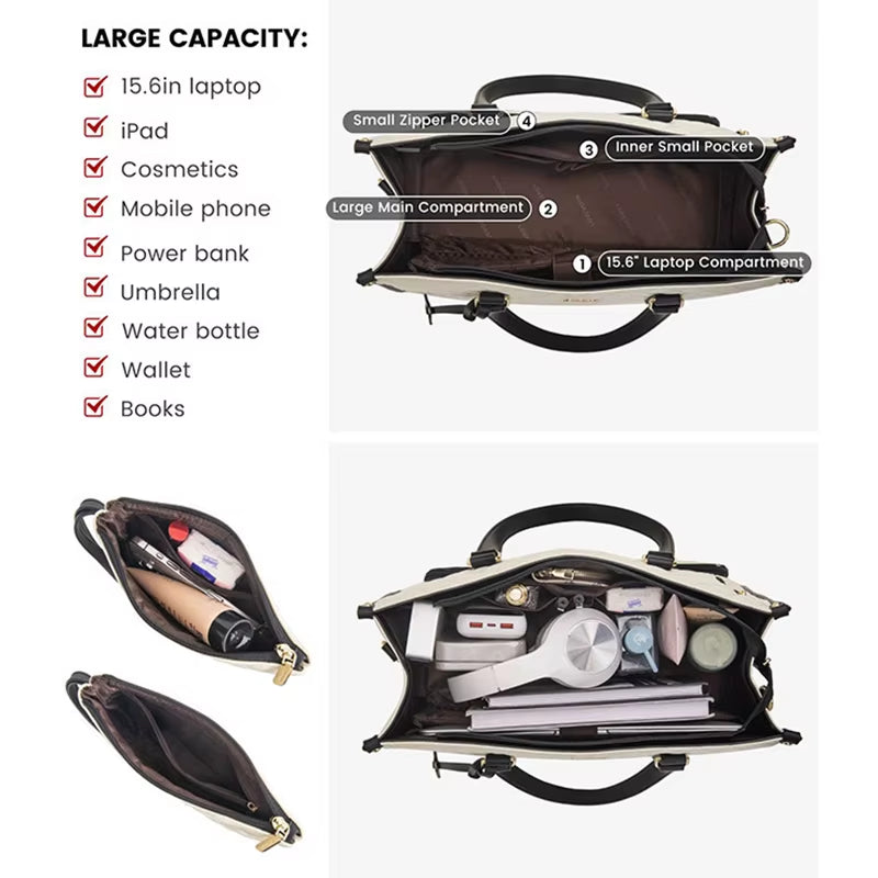 Women'S 2-In-1 Insulated Lunch Bag Suitable for 15.6-Inch Laptops Leak-Proof Insulated Work Bag Waterproof Picnic Cooler Bag