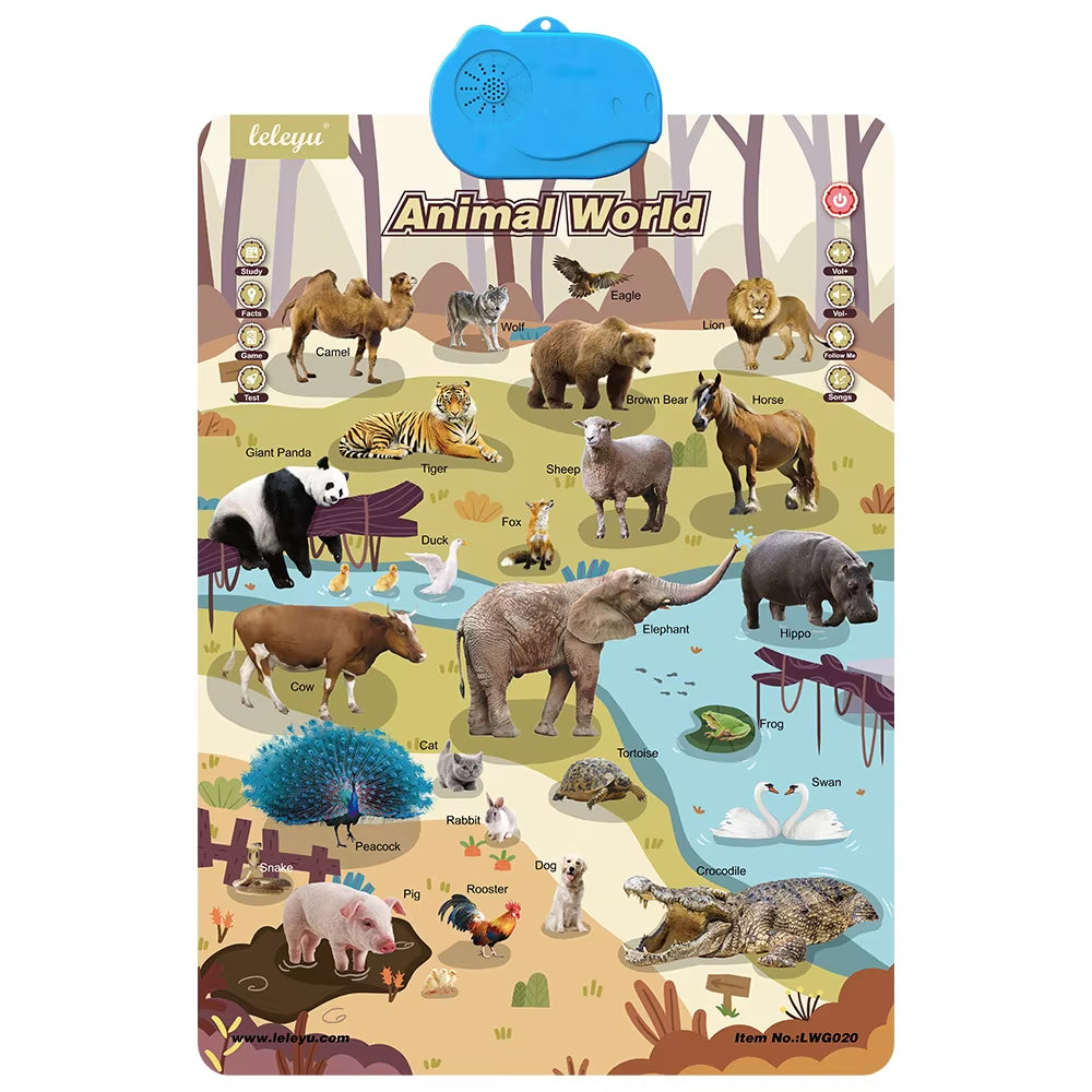 Electronic Interactive Alphabet Wall Chart Toddler Learning Educational ABC Poster for Kids Ages 2-5 Christmas Birthday Gifts