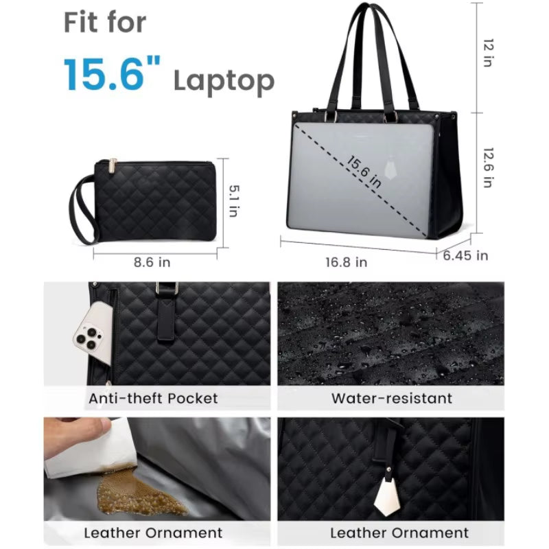 Women'S 2-In-1 Insulated Lunch Bag Suitable for 15.6-Inch Laptops Leak-Proof Insulated Work Bag Waterproof Picnic Cooler Bag